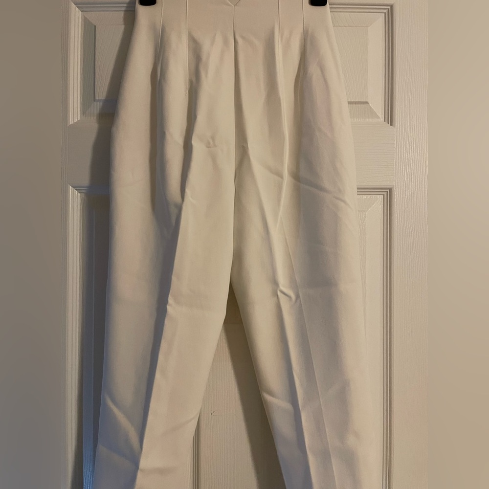 ZARA tapered dress pants, white, XS
